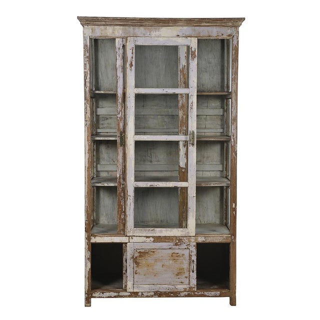 Sliding Wood Patinated Cabinet For Sale - Image 3 of 7