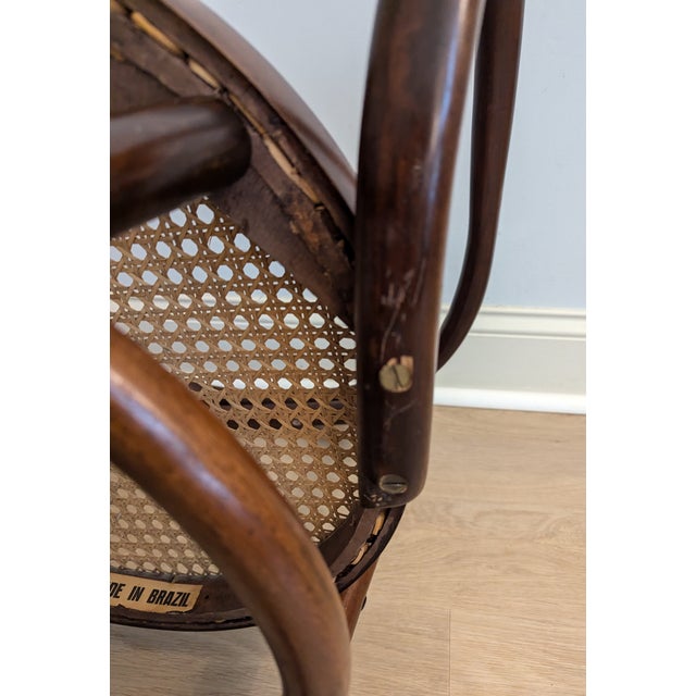 Vintage Gerdau Bentwood Chair Caviuna Wood & Cane Seat in the Style of Thonet For Sale - Image 11 of 14