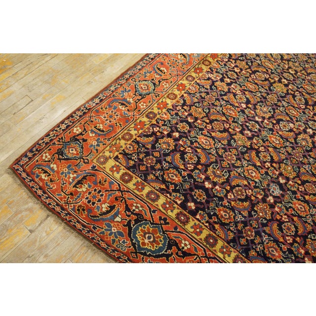 Navy Blue Excellent Navy Blue and Red Color With Florid Design Antique N W Persian Rug For Sale - Image 8 of 12