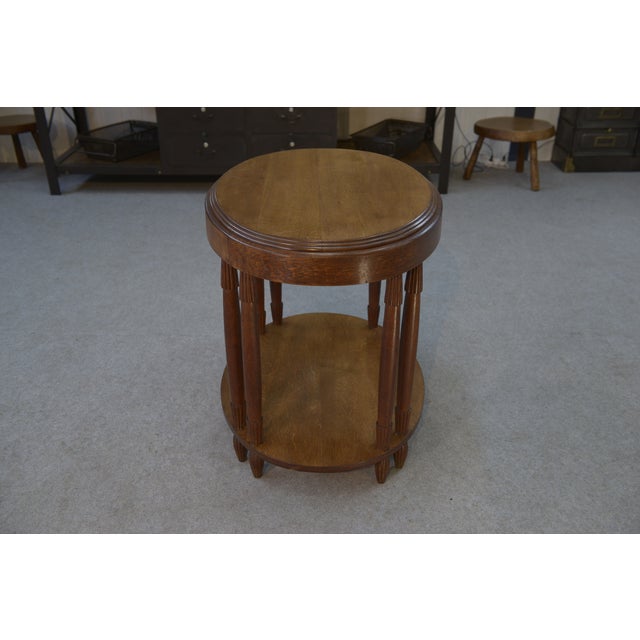 Brown Art Deco Oval Table in Oak, 1930s For Sale - Image 8 of 14