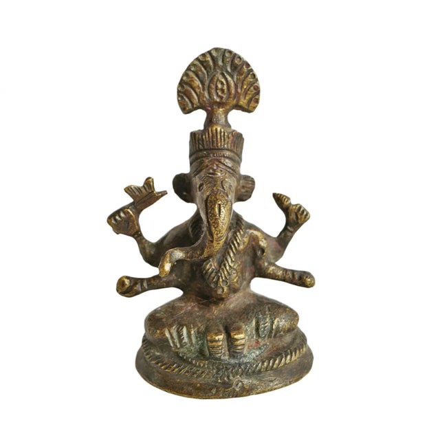 Antique Small Bronze Ganesha For Sale - Image 4 of 4