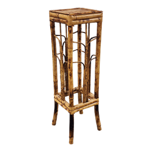 Vintage Mid-Century Bamboo Tortoise Shell Plant Stand