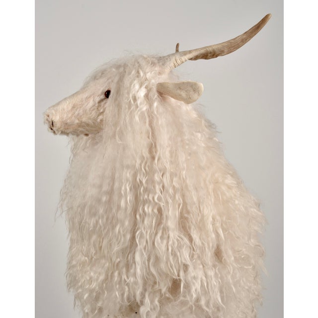 Cream Sheep Sculpture, Handcrafted by New Mexico Artist Ray Growler For Sale - Image 8 of 14
