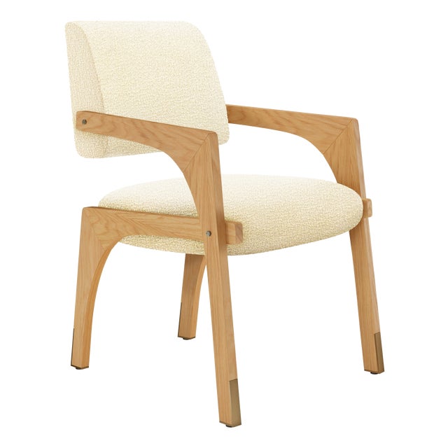 Arches Dining Chair in Crea with Boucle and Oak from Insidherland For Sale