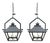 Pair of Large Iron Lanterns with Four Lights and Architectural Design For Sale