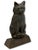 Rare & Unusual Large 13 Inch Tall Antique Cast Iron Seated Cat Doorstop With Realistic Glass Eyes Circa 1920s For Sale - Image 13 of 18