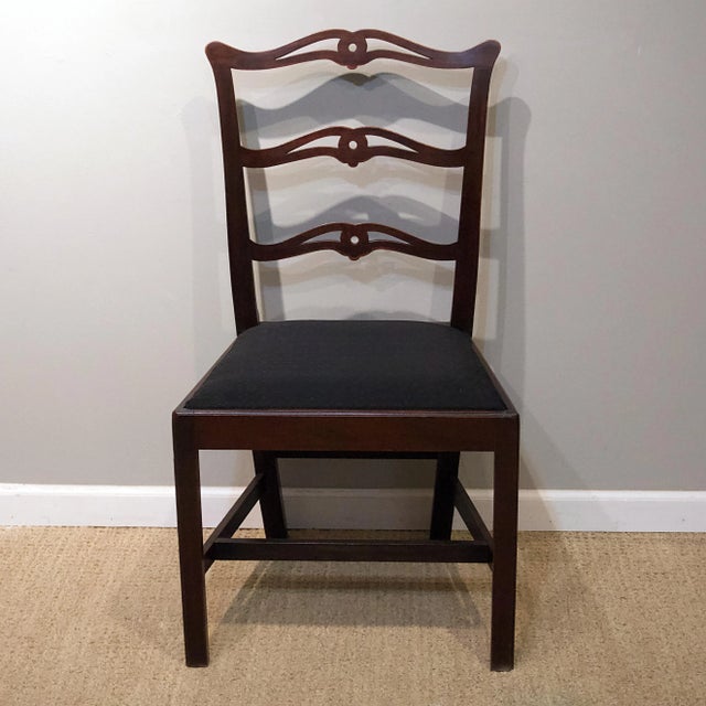 English George III Ladder Back Side Chairs with Slip Seats - Set of 4 For Sale - Image 3 of 5