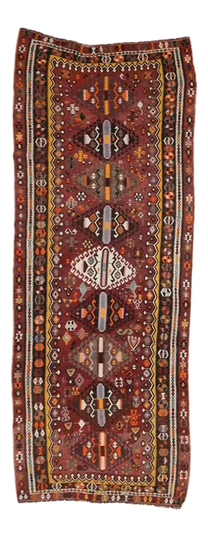 Mid 20th Century Vintage Turkish Handwoven Kilim Rug