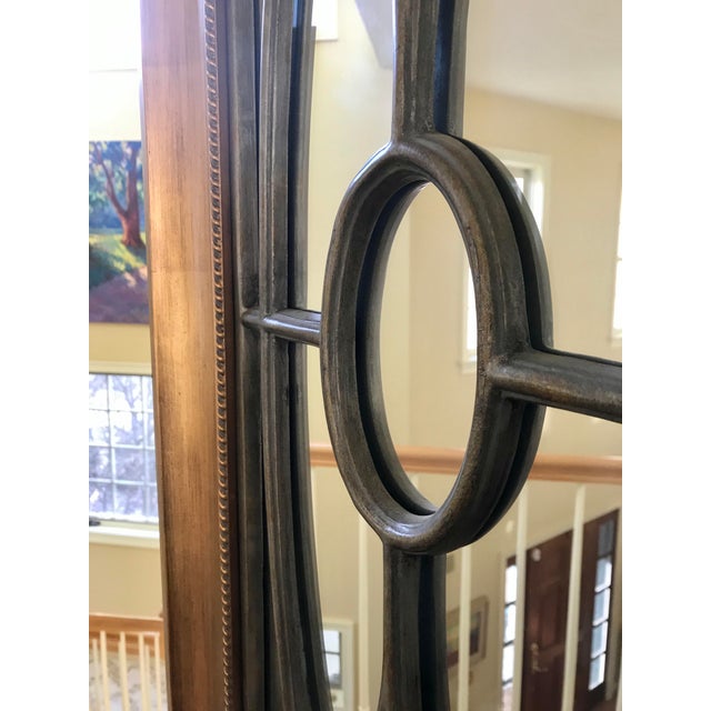 20th Century Hollywood Regency Gold Wood Rectangle Long Glass Mirror For Sale - Image 4 of 7