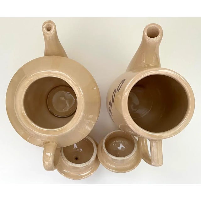 Mid-Century Modern Mid Century Ceramic Tea & Coffee Pot Set- 2 Pieces For Sale - Image 3 of 7