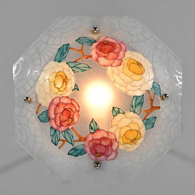 French Art Deco Pendant Light by Loys Lucha - 1930 Chandelier France For Sale - Image 9 of 16