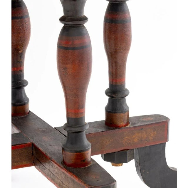 1900 - 1909 Russian Khokhloma Red Lacquered Table, Ca. 1900 For Sale - Image 5 of 6