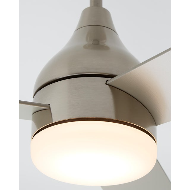 Barbara Barry by Visual Comfort Fan Streaming 60" LED Ceiling Fan in Brushed Steel For Sale In Greenville, SC - Image 6 of 9