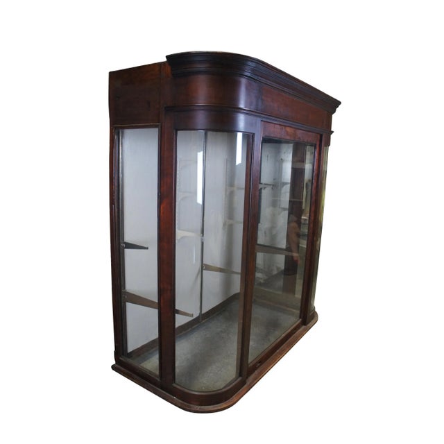 Victorian Early 20th Century Antique Victorian Mahogany General Store Display Case Apothecary Cabinet For Sale - Image 3 of 12