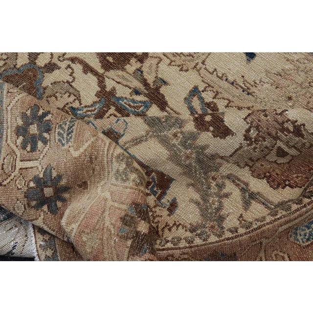 Antique Persian Bakhtiari Rug With Ivory Field and Figural Garden Design For Sale - Image 13 of 15
