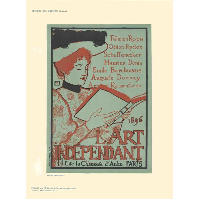 Artist: Armand Rassenfosse Title: L'Art Independant Year: 1897 Signed: No Medium: Lithograph Paper Size: 11.5 x 8.25...