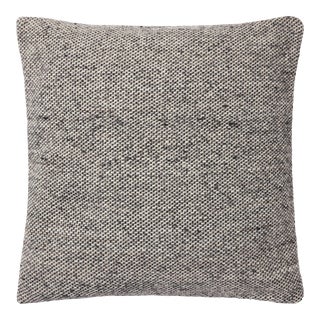 Amber Lewis x Loloi Claudette Charcoal / Grey 22'' x 22'' Cover with Poly Pillow For Sale