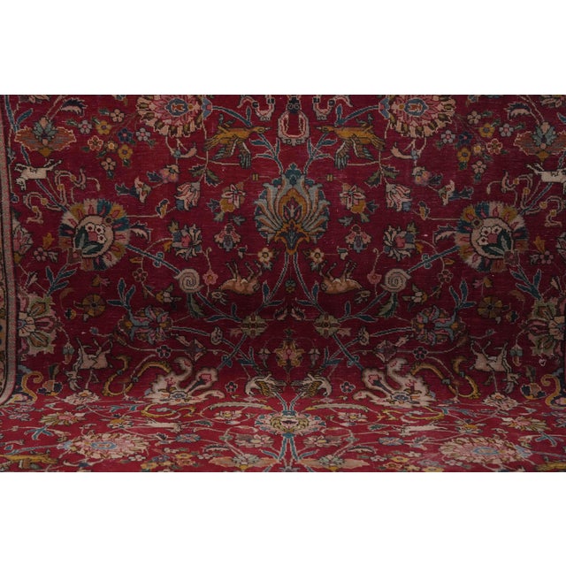 1970s Vintage Persian Handmade Wool 8x11 Red Area Rug For Sale - Image 11 of 12