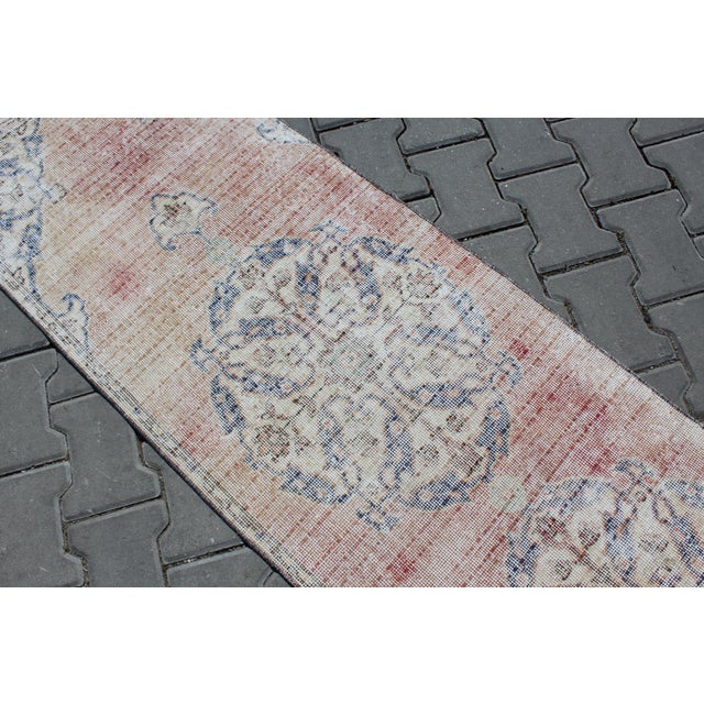 Distressed Vintage Oushak Rug Runner - 24"x131" For Sale In Raleigh - Image 6 of 10