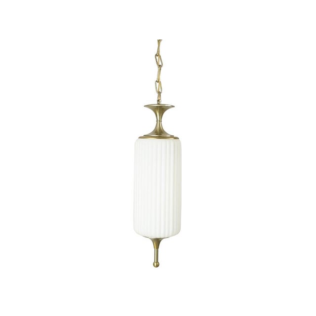 Italian Opaline Glass & Nickel-Plated Metal Pendant Lamp from Reggiani, 1960s For Sale - Image 11 of 11