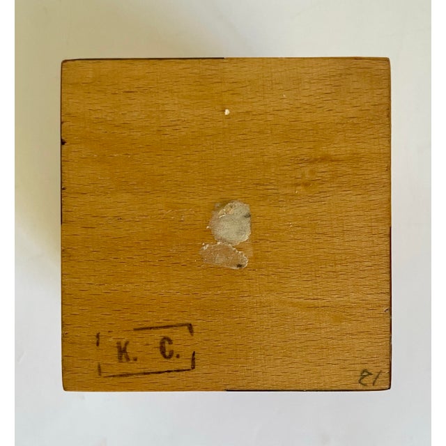 Wood Original Signed Lidded Marquetry Small Wood Box For Sale - Image 7 of 10