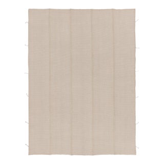 Rug & Kilim's Contemporary Kilim, Beige and Cream Textural Stripes For Sale