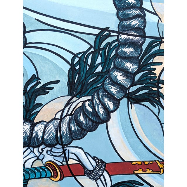 Contemporary interpretation of “Wakashima Gonemon Swimming Underwater” by Taiso Yoshitoshi. Signed and dated in front...