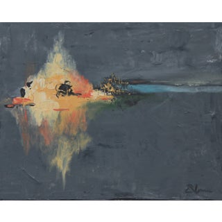 "Golden Trees, Dark Lake" Painting-C. Plowden For Sale