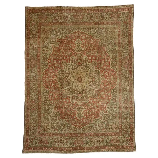 Antique Persian Tabriz Rug - 09'00 X 12'00 For Sale - Image 9 of 9