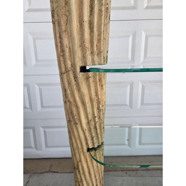 Late 20th Century Late 20th Century Neoclassical Revival Faux Stone 4-Tier Column Shelves For Sale - Image 5 of 11