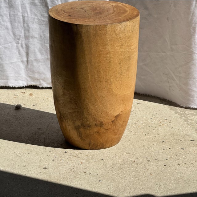 Vintage Side Table in Natural Cylindrical Mango Wood, 1980s For Sale - Image 12 of 18