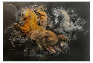 Giuseppe Colin, Horse on Black Sky, 1990s, Painting