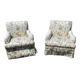 Late 20th Century Hickory Chair Sovereign Collection Club Chairs - Set of 2 For Sale