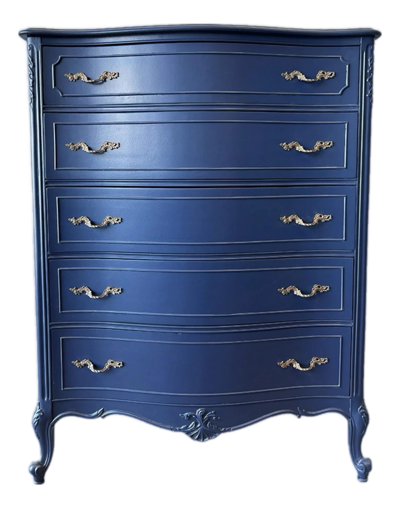 indigo blue dresser Luxury Bone Inlay Chest of Six Drawers Dresser Flower Motif Design in Blue"   Bone Inlay Furnitures