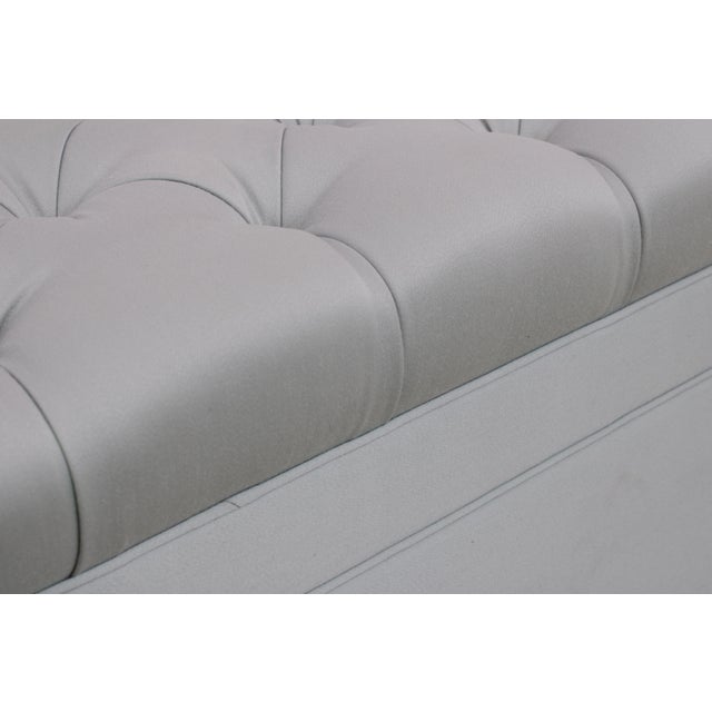 Vanguard Square Tufted Upholstered Ottoman For Sale - Image 9 of 14