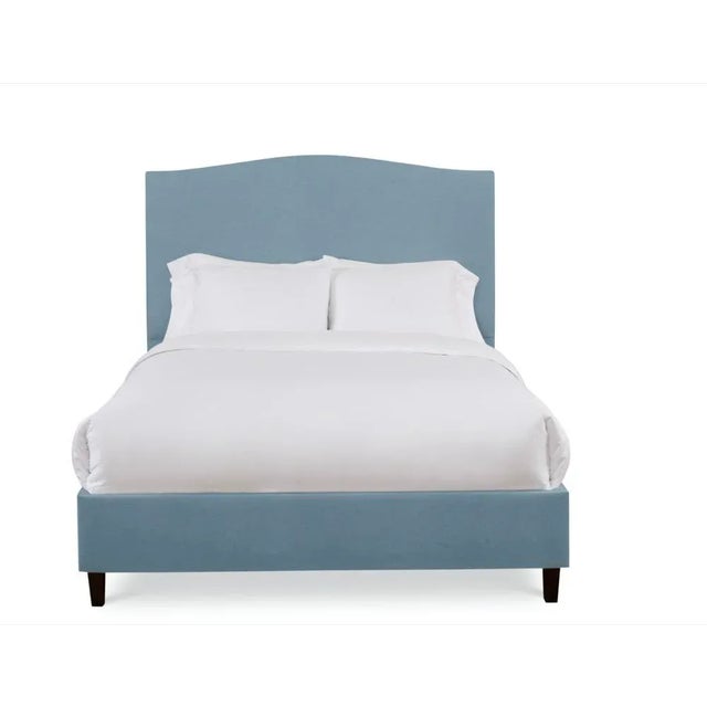 Casa Cosima Hazel King Bedframe, Blue Velvet For Sale - Image 4 of 4