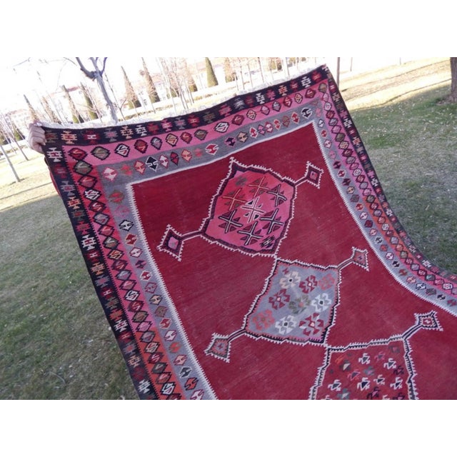 Turkish Muted Pastel Colors Authentic Handmade Wool Rug 5'8'' X 13'2'' For Sale - Image 3 of 11