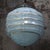 Metal French Art Deco Blue Reeded Clichy Glass Pendant Lamp For Sale - Image 7 of 8