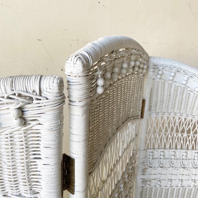 Boho Chic White Wicker Room Divider/Screen Chairish
