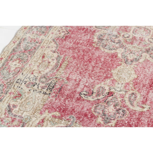 Mid 20th Century Turkish Handknotted Wool Area Rug For Sale - Image 9 of 9