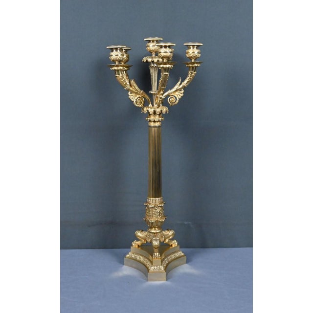 Antique Candelabra in Gilt Bronze, 1800s For Sale - Image 3 of 18