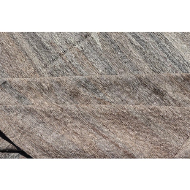 Hand-Woven Kilim Rug by Keivan Woven Arts, Gray Diamond Design 8'8 X 12'7 For Sale - Image 11 of 13