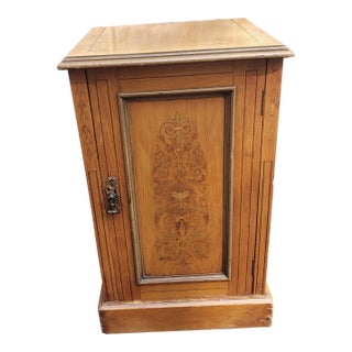 1900s Edwardian Inlaid Maple Side Cabinet For Sale