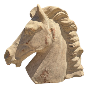 Greek Horse Head Sculpture in Terracotta, Italy, 1950