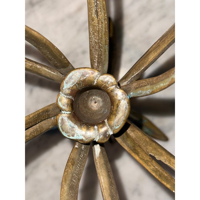 Gold Art Nouveau Brass Candlestick, 1890s For Sale - Image 8 of 10