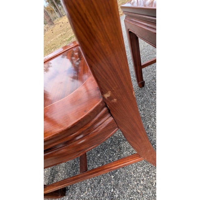 Chinoiserie Asian-Style Rosewood Dining Chair Set of 8 For Sale - Image 16 of 18