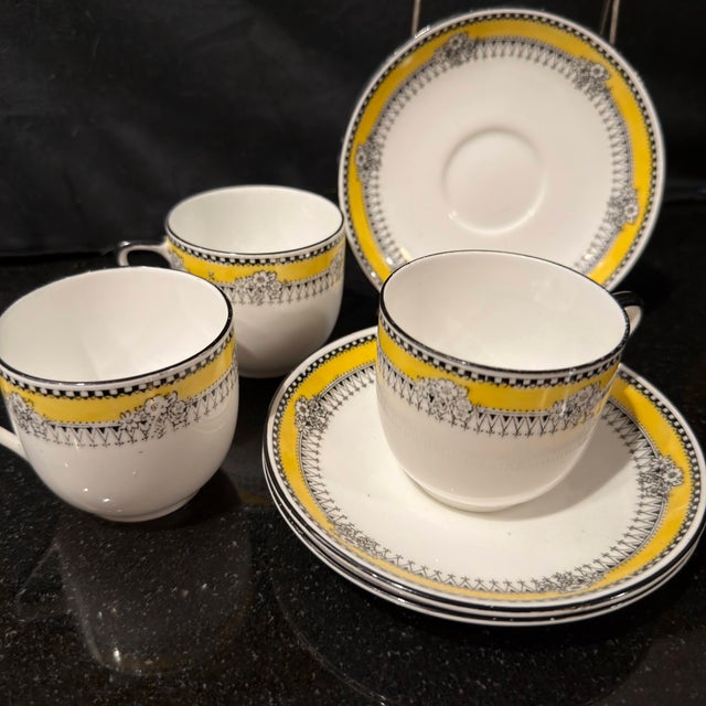Ceramic 1910s Art Deco Royal Albert Crown China Tea Service - Set of 3 For Sale - Image 7 of 18