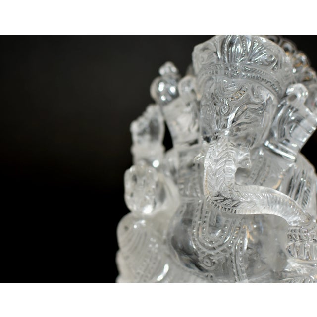 Gemstone Rock Crystal Quartz Ganesh 7" For Sale - Image 7 of 12