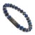 Early 21st Century Lapis Lazuli & Sterling Silver Unique Evil Eye Symbol Beaded Bracelet For Sale - Image 5 of 7