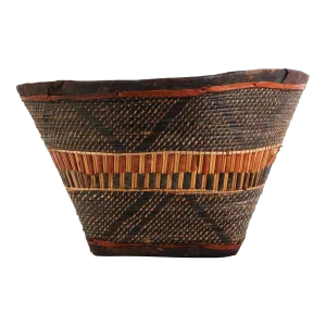 Mid 20th Century Vintage Asian Bamboo Basket